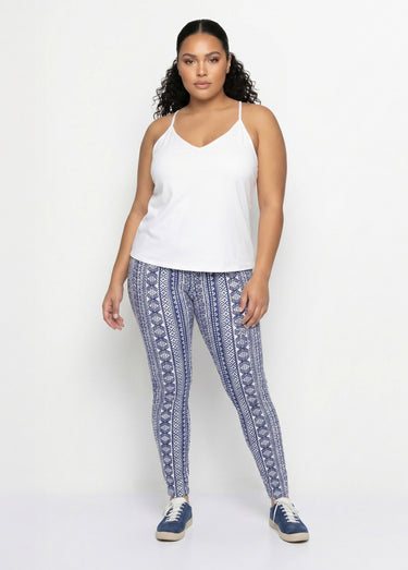 Legging imprimé taille élastiquée Rayures