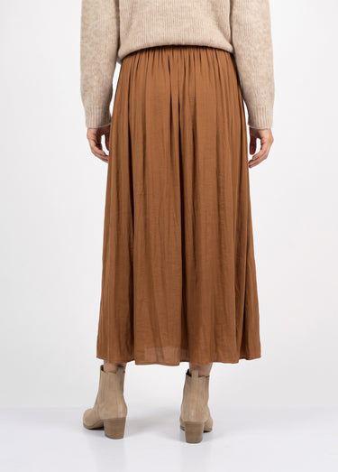 Jupe longue fluide, taille élastiquée Camel