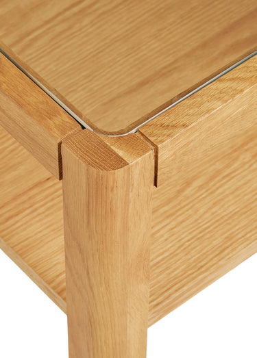Table d'appoint chêne plaqué LOURMARIN Beige