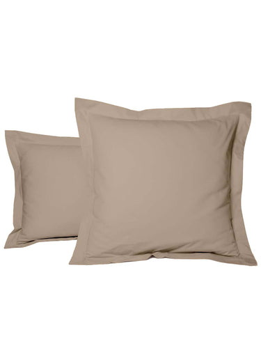 Taie d'oreiller unie percale de coton Vison