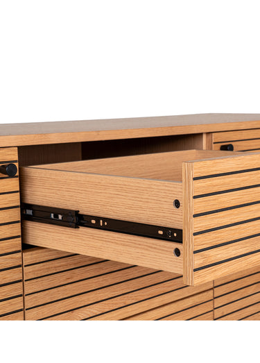 Buffet chêne et métal 3 tiroirs 2 portes Chêne