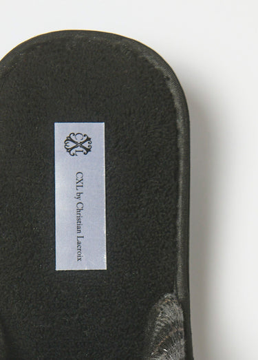 Chaussons mules plats motif carreaux Carreaux Gris