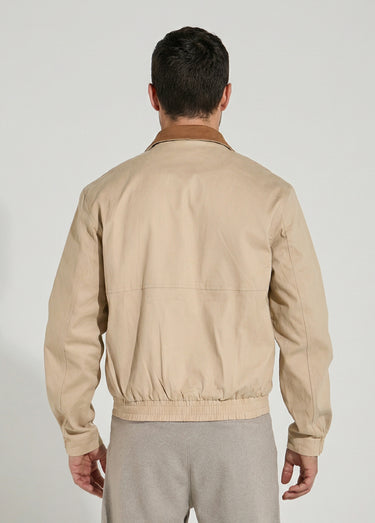 Veste casual zippée en toile coton Camel