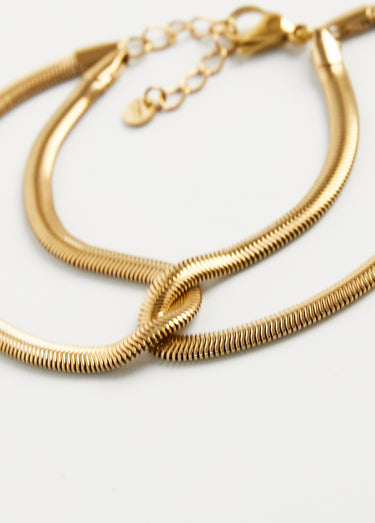Bracelet maille serpent en acier inox Dore