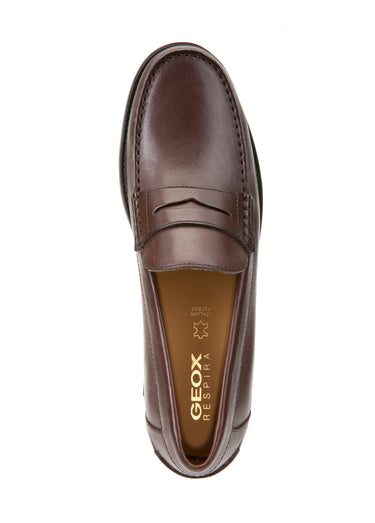 Mocassins classiques en cuir avec patte Brun Fonce