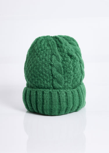 Bonnet en maille intérieur sherpa Vert