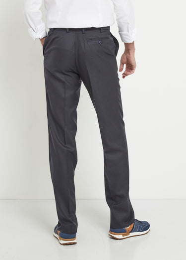 Pantalon ceinture ajustable invisible tissu sergé laine Marine