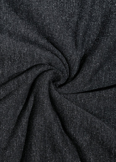 Coupon tissu habillement, jersey métallisé Noir