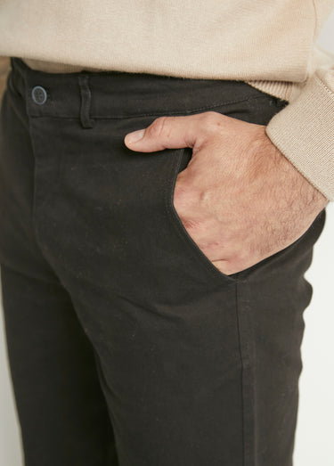 Pantalon chino droit toile Noir