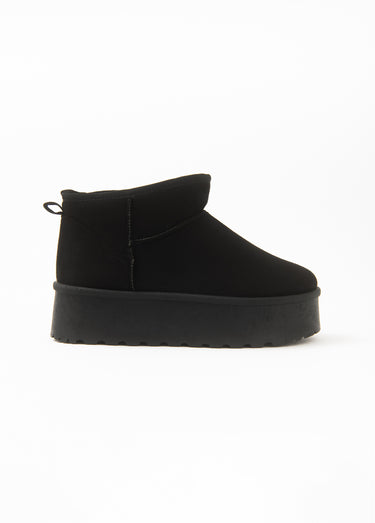 Boots fourrées chaudes façon suédine Noir