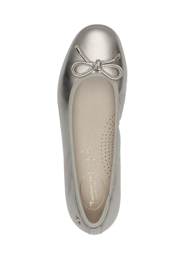 Ballerines cuir semelle plate antidérapante Argente