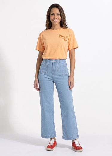 T-shirt col rond print Cocktail Club Orange