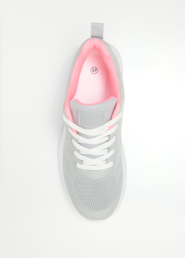 Baskets de sport en mesh avec lacets Gris