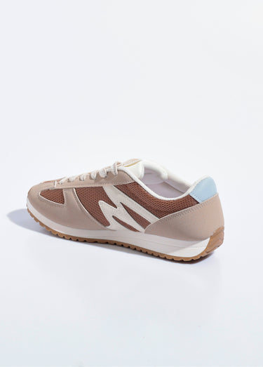 Baskets empiècements et lacets fantaisie Beige