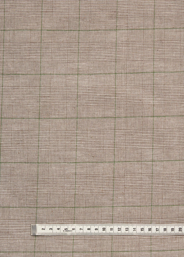Coupon tissu pied de poule, thème clair Carreaux Chocolat