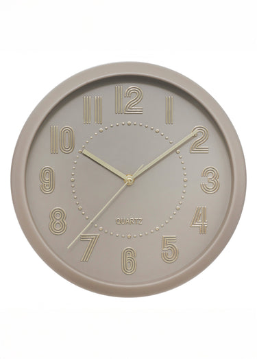 Horloge tendance avec aiguilles métal Taupe