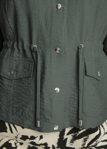 Veste saharienne sans col manches longues Kaki