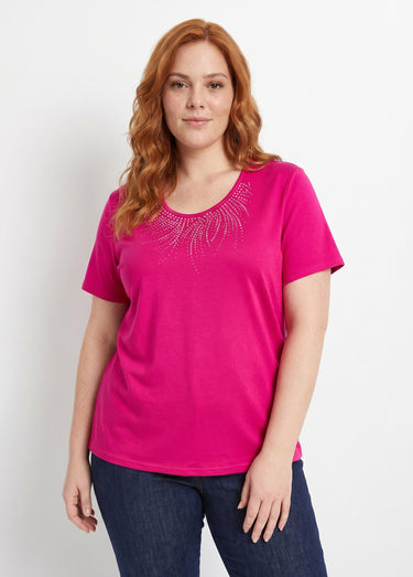 T-shirt court manches courtes Fuchsia
