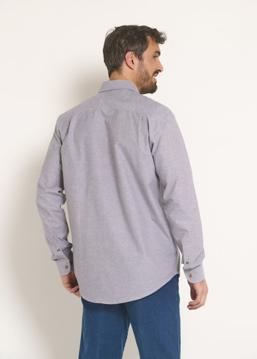 Chemise manches longues coton Oxford Gris