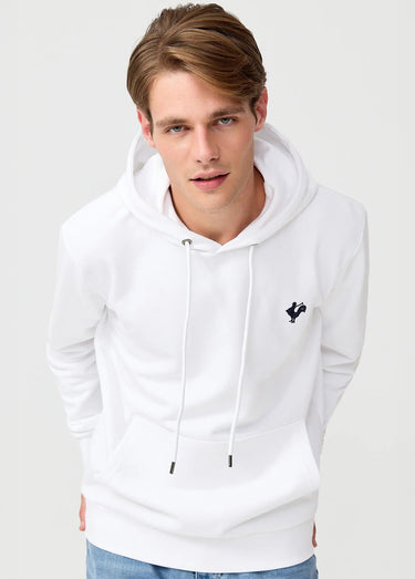 Sweat shirt à capuche poche kangourou Blanc