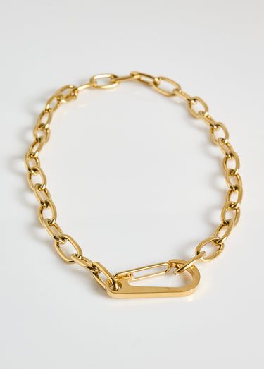 Collier gourmette inox avec mousqueton Dore