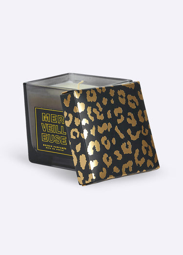 Bougie parfumée verre teinté à message Noir