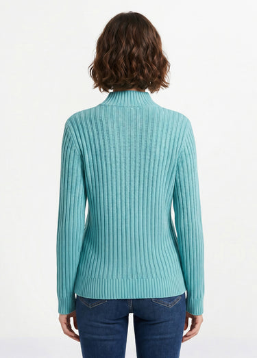 Pull chaud style irlandais col montant Vert
