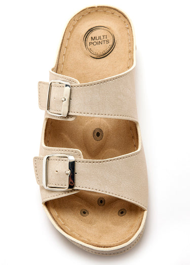 Mules larges, réflexologie plantaire Beige