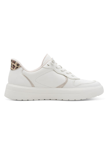 Baskets tendance avec détails léopard Blanc