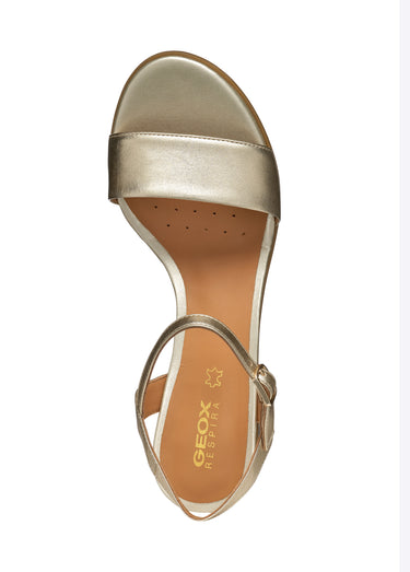Sandales à talon large bride cheville Dore
