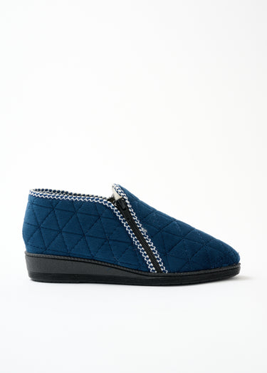 Chaussons montants zippés confortables Bleu