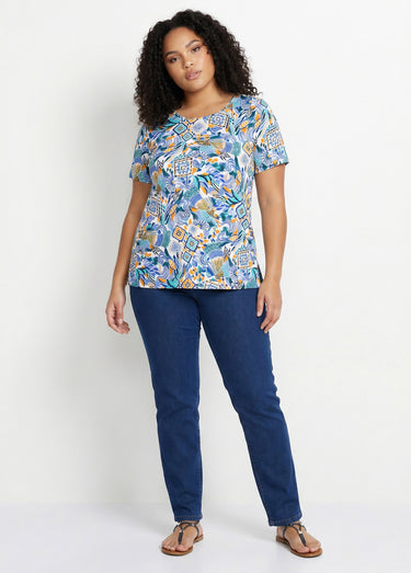 T-shirt long manches courtes Multicolore