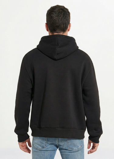 Sweat zippé capuche et poche kangourou Noir