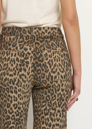 Jean 5 poches droit imprimé léopard Leopard