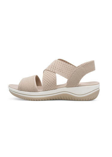Sandales larges brides mesh et élastiques Beige