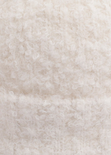 Bonnet cotelé en maille mousseuse Blanc