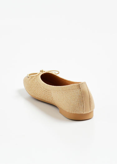 Ballerines plates en maille irisée Beige