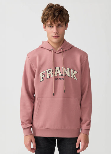 Sweat shirt à capuche, logo bouclette Rose