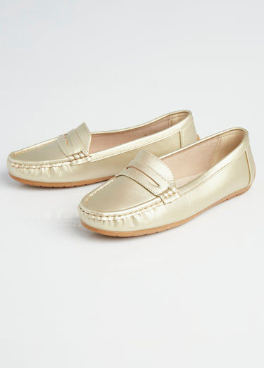 Mocassins plats bride ton sur ton Dore