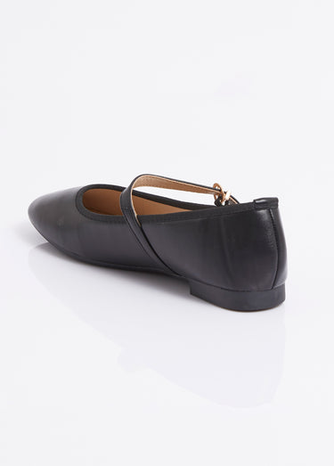 Ballerines babies plates avec bride Noir