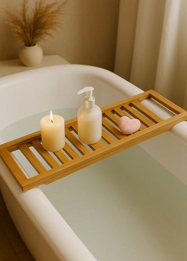 Tablette pont de baignoire en bambou Bambou
