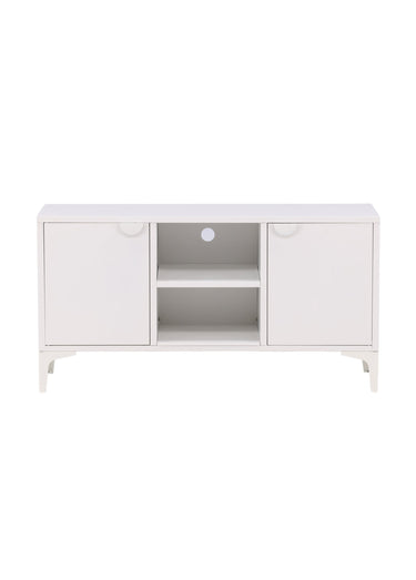 Meuble bas 2 portes 2 tablettes en acier Blanc
