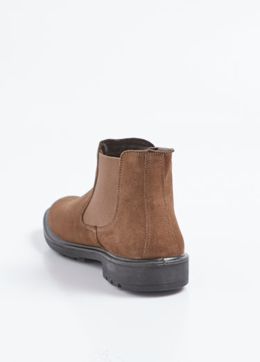 Boots Chelsea pour homme en cuir velours Beige