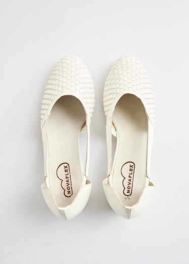 Escarpins à talon cuir Blanc