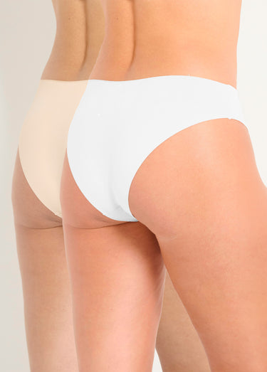 Culottes invisibles toucher microfibre Blanc/Beige