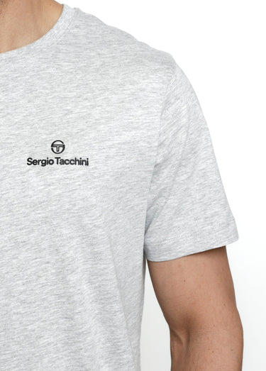 T-shirt col rond manches courtes, chiné Gris