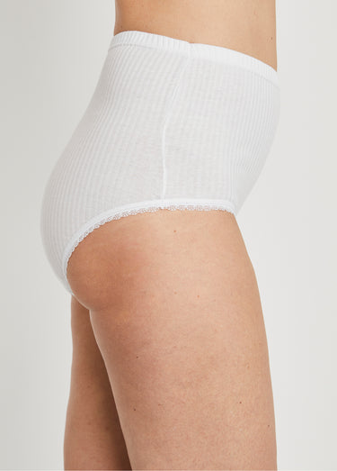 Culotte taille haute coton - lot de 4 Blanc Lot4