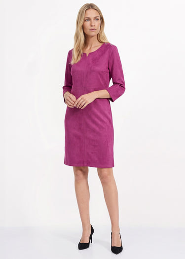 Robe ample courte en tissu suédé uni Cassis