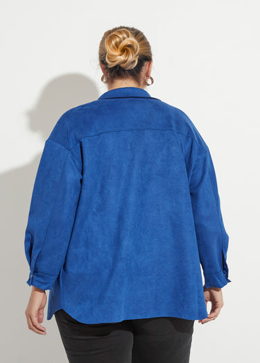 Surchemise en suédine poches poitrine Bleu Vif
