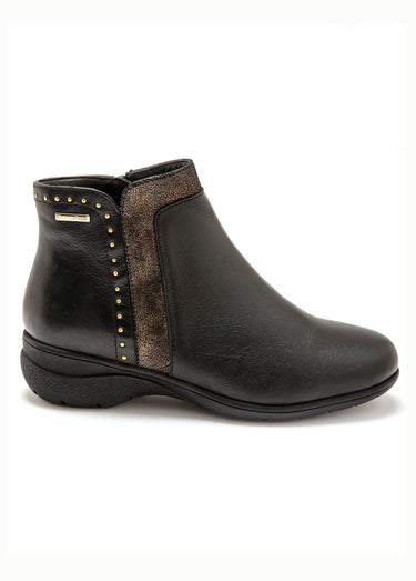 Boots cuir détails chic Noir